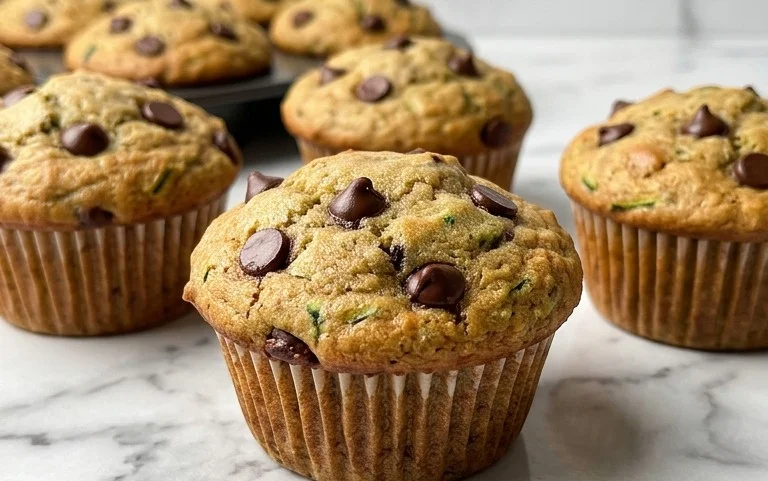 Delicious Chocolate Chip Zucchini Muffins-Easy Recipe