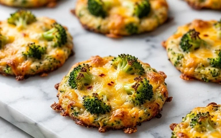 Crispy Broccoli Cheddar Rounds Low Carb Snack