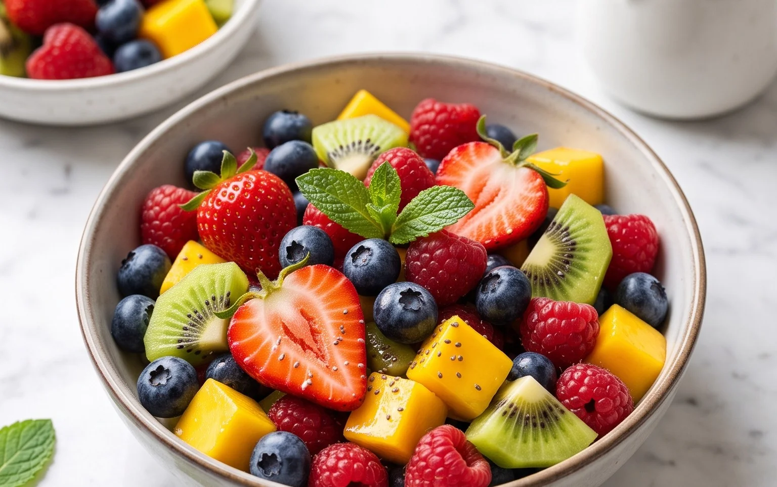 Easy Healthy Breakfast Fruit Salad with Yogurt